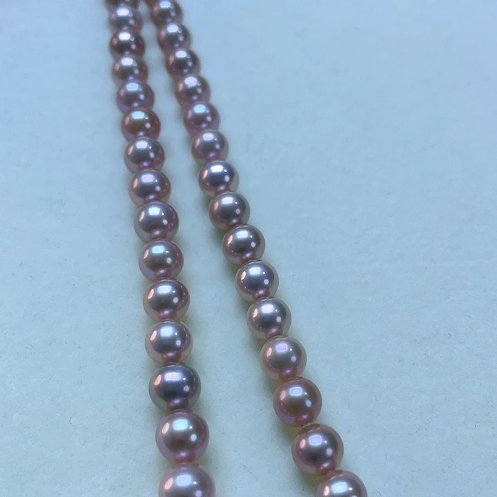 淡水珍珠颈饰银S925镶嵌卡7极光火烧云紫珠