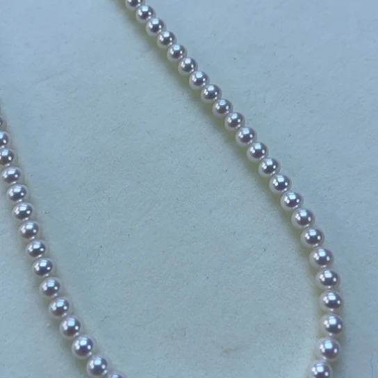 淡水珍珠颈饰18K金镶嵌卡4极光高品