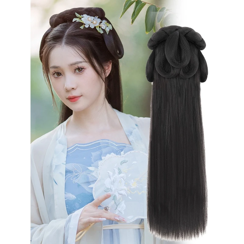 古风汉服假发古装发髻一体式懒人造型假发发箍发束手残百搭假发包