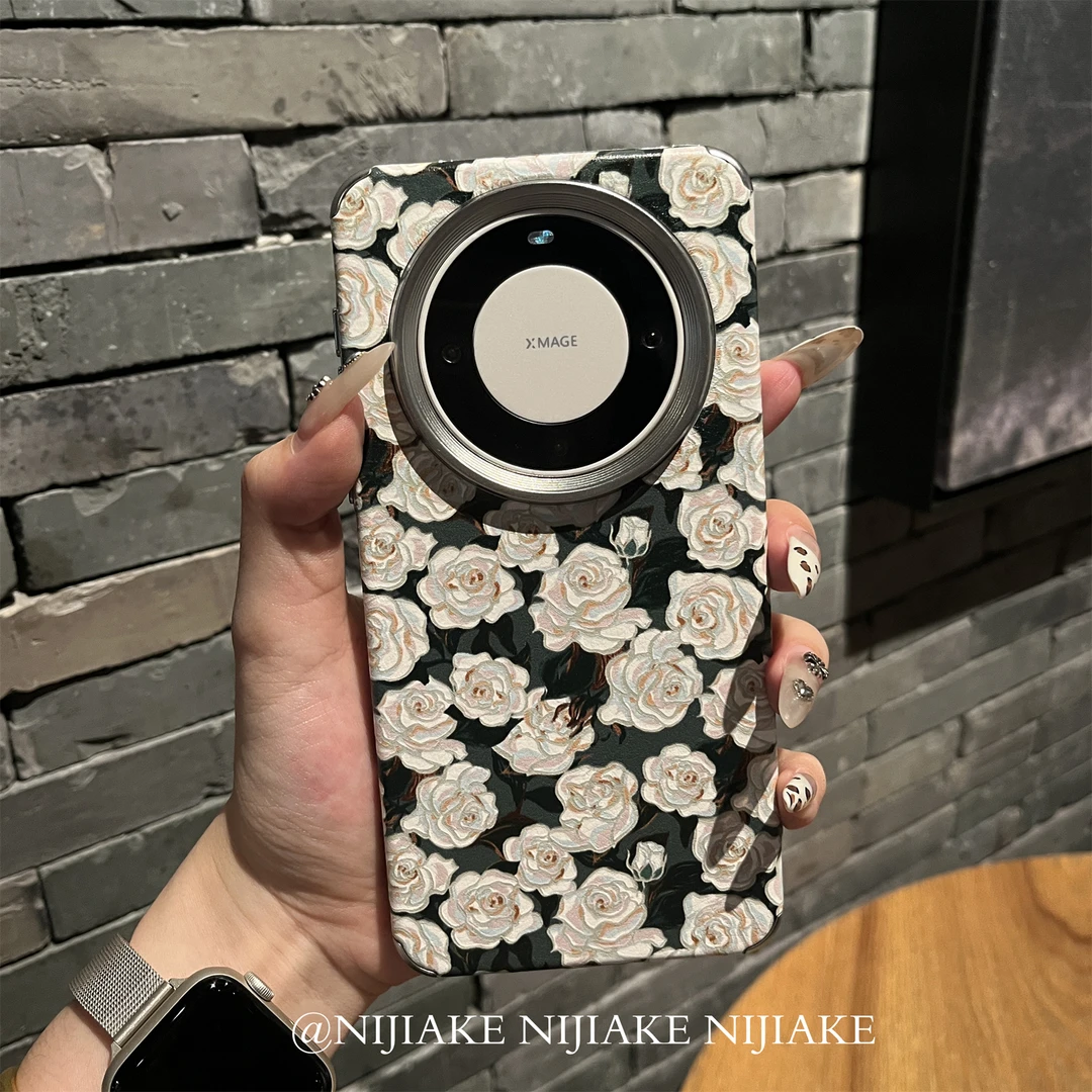 ins温柔复古花朵适用华为mate60pro手机壳保护套40pro女款p70pro