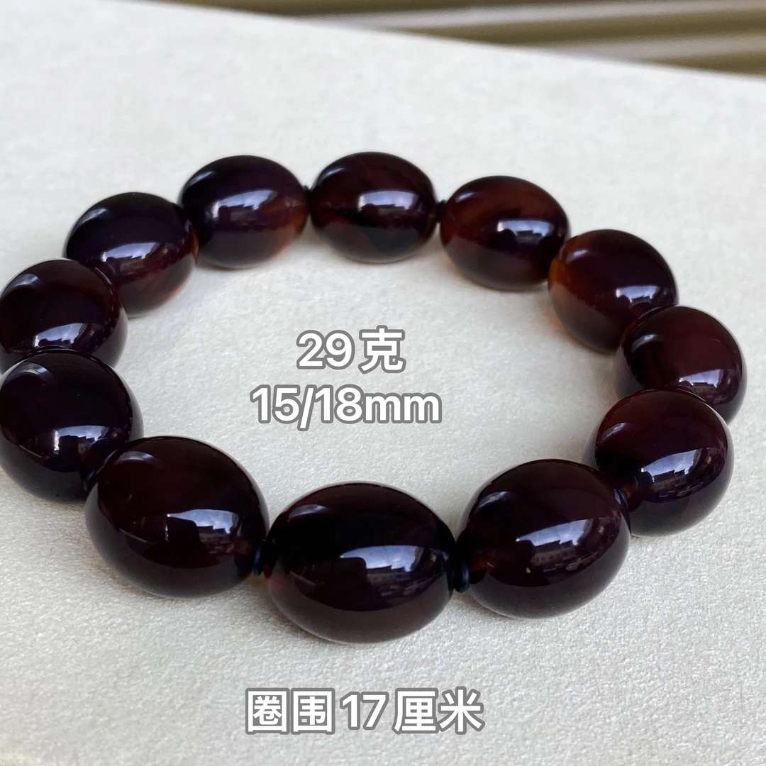 【小伊琥珀】29克紫罗兰黑加仑枣珠手串