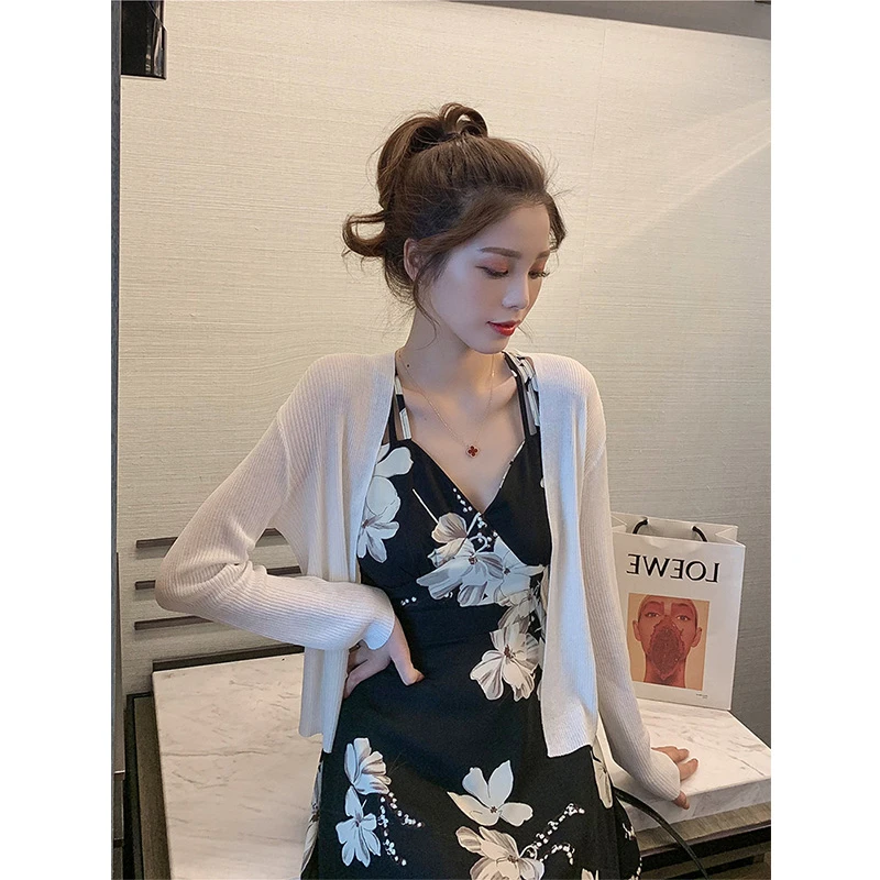 防晒衣海边度假开衫女罩衫长袖白色女士小衫网纱超仙气雪纺衫上衣