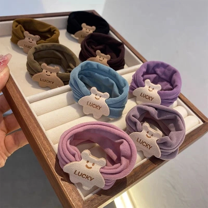 加宽轻柔小熊发绳女面膜圈扎头发圈皮筋2024新款高弹绑发马尾头绳