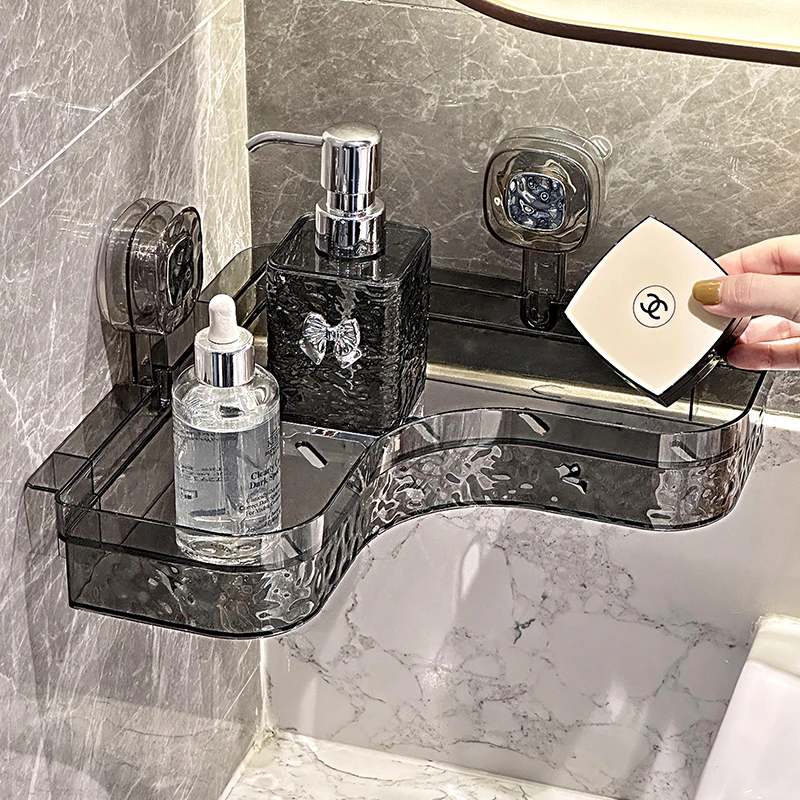 浴室转角置物架免打孔壁挂式收纳洗手间卫生间厕所洗漱台挂墙架子