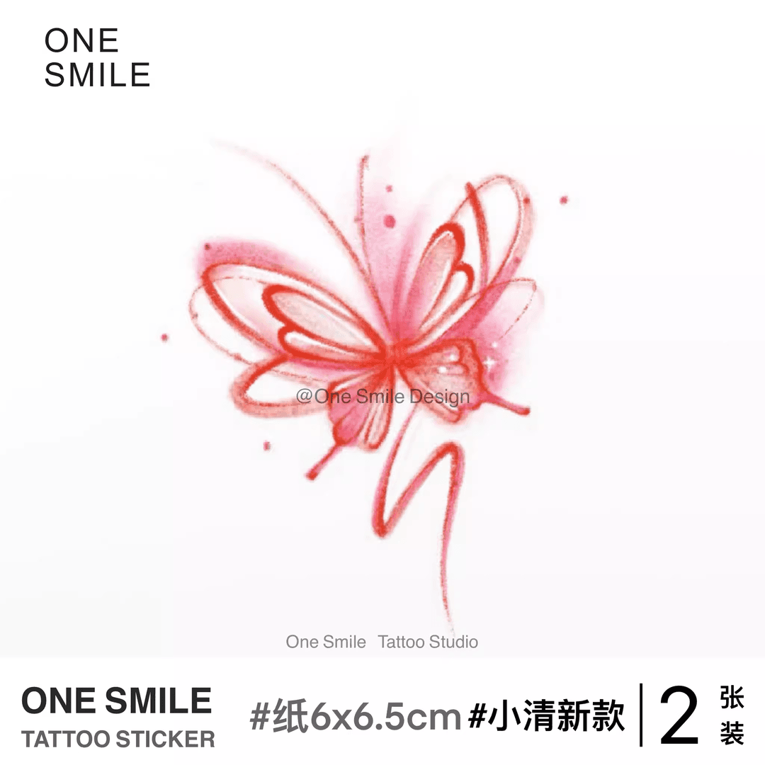 ONESMILE｜炫彩飘逸蝴蝶/2张 小清新纹身贴 彩色纹身贴原创纹身贴
