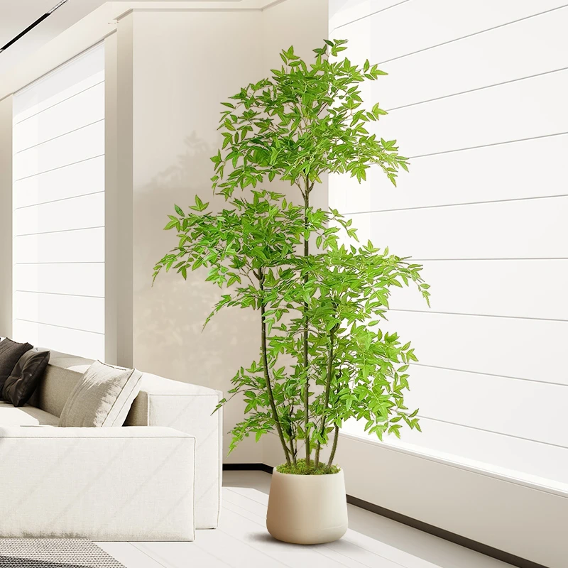 仿真植物南天竹造景落地盆栽摆件室内大型仿生绿植客厅装饰假树