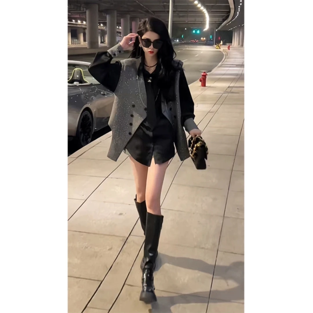 2024新款早春装搭配一整套时尚小香风马甲衬衫韩剧穿搭三件套装女