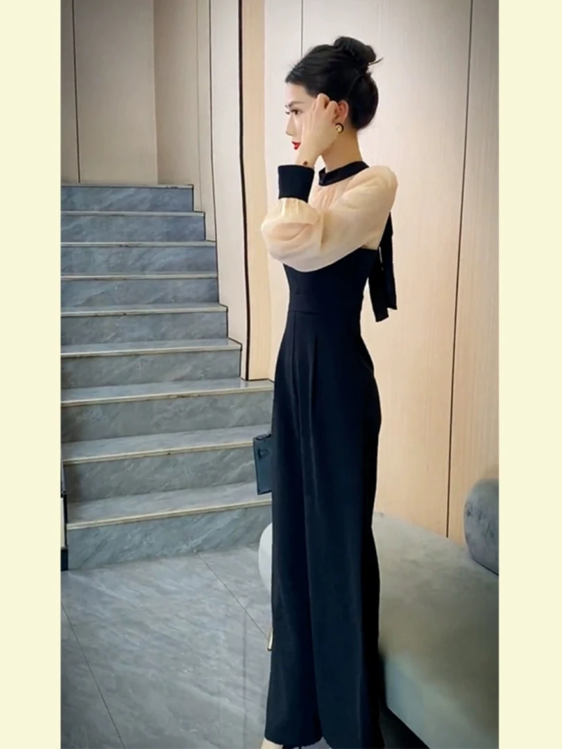 2024夏季新款干练气质女神范轻奢高级感小香风正式场合黑色连体裤