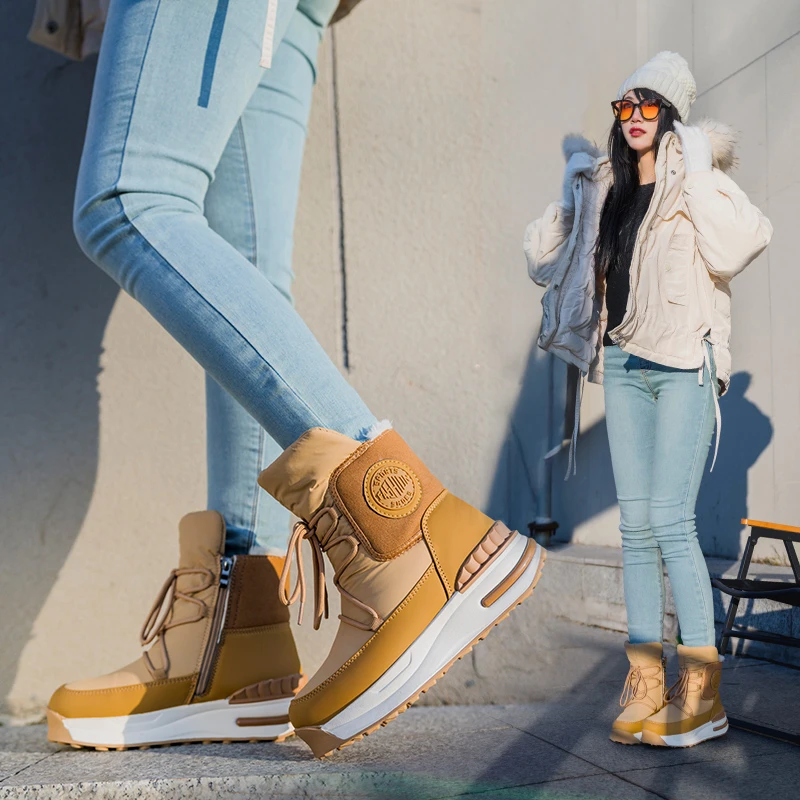 东北加厚女士棉鞋大码雪地靴加绒保暖女高帮防滑防水休闲运动棉靴