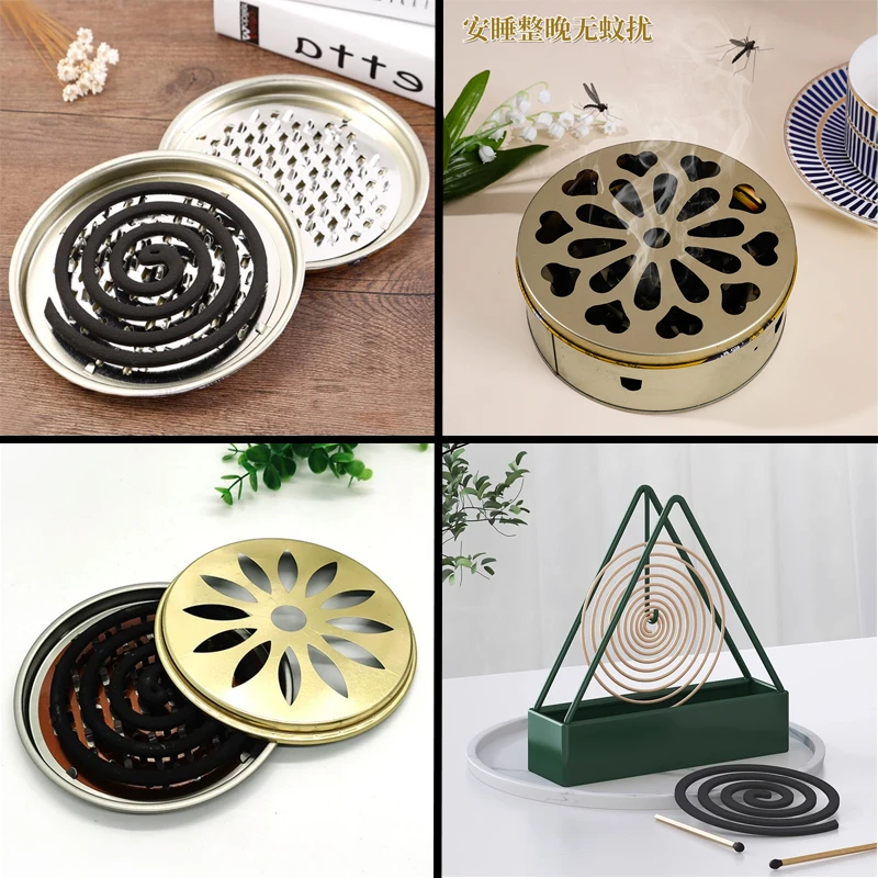 创意蚊香架家用铁艺檀香架子熏香悬挂式蚊香盘香炉盘支架接灰盘子