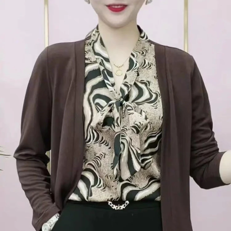 新款洋气减龄衬衣假两件外套2024时尚百搭休闲气质显瘦上衣女