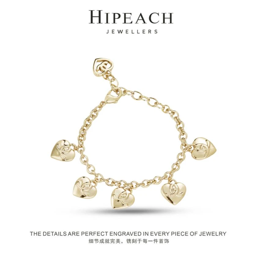 铜合金手链 时尚爱心锁扣手链HTSD0113