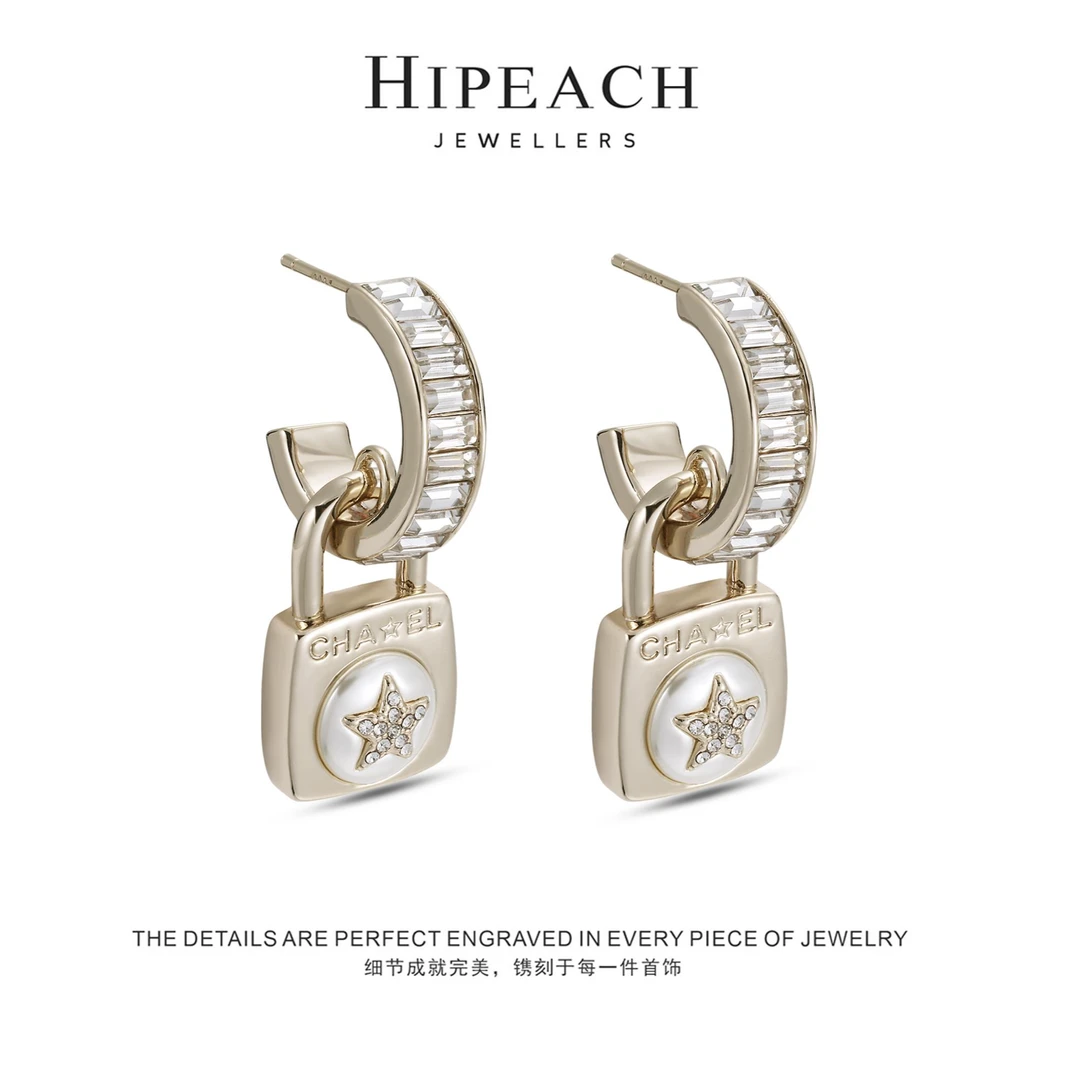 镀K金 名媛锁扣耳环HTYY0067