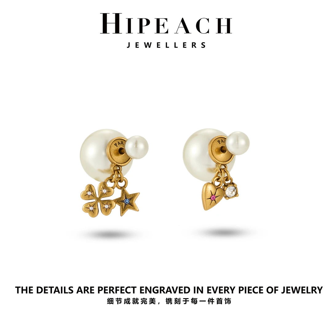 镀K金 复古流苏双珠耳环HTW0098