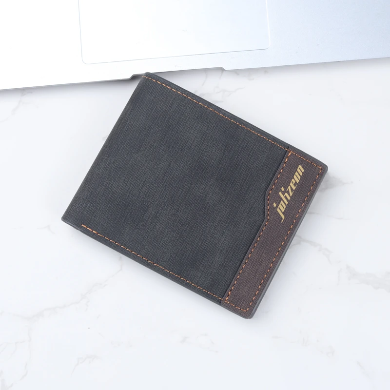 男士短款钱包磨砂皮男式横款大容量皮夹卡包一体三折商务男款钱夹