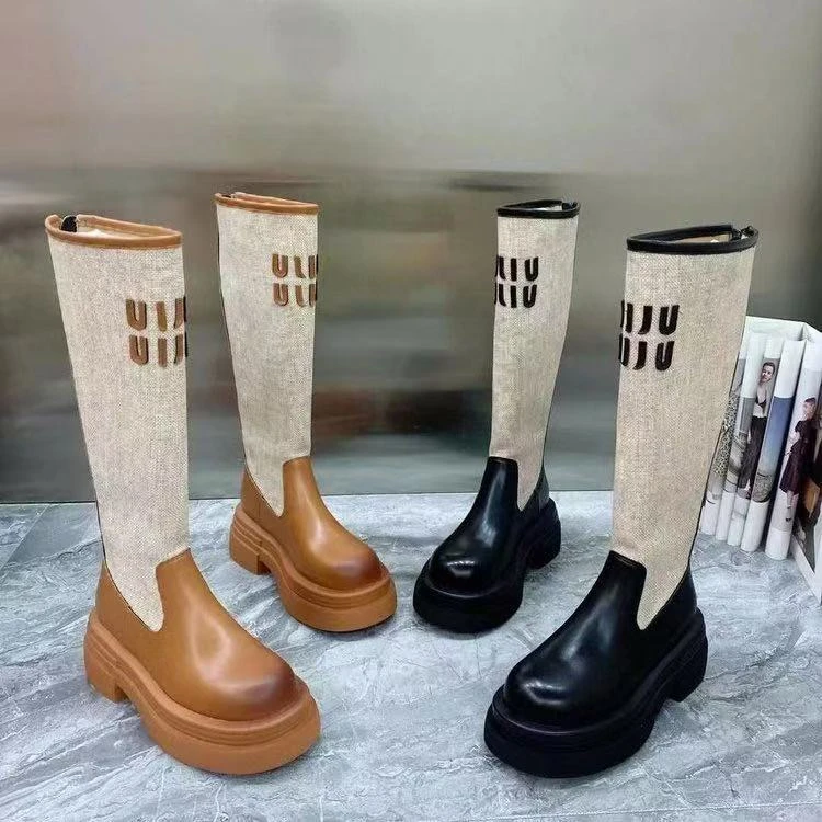 岳岳｜增高显瘦高筒厚底字母长靴100657