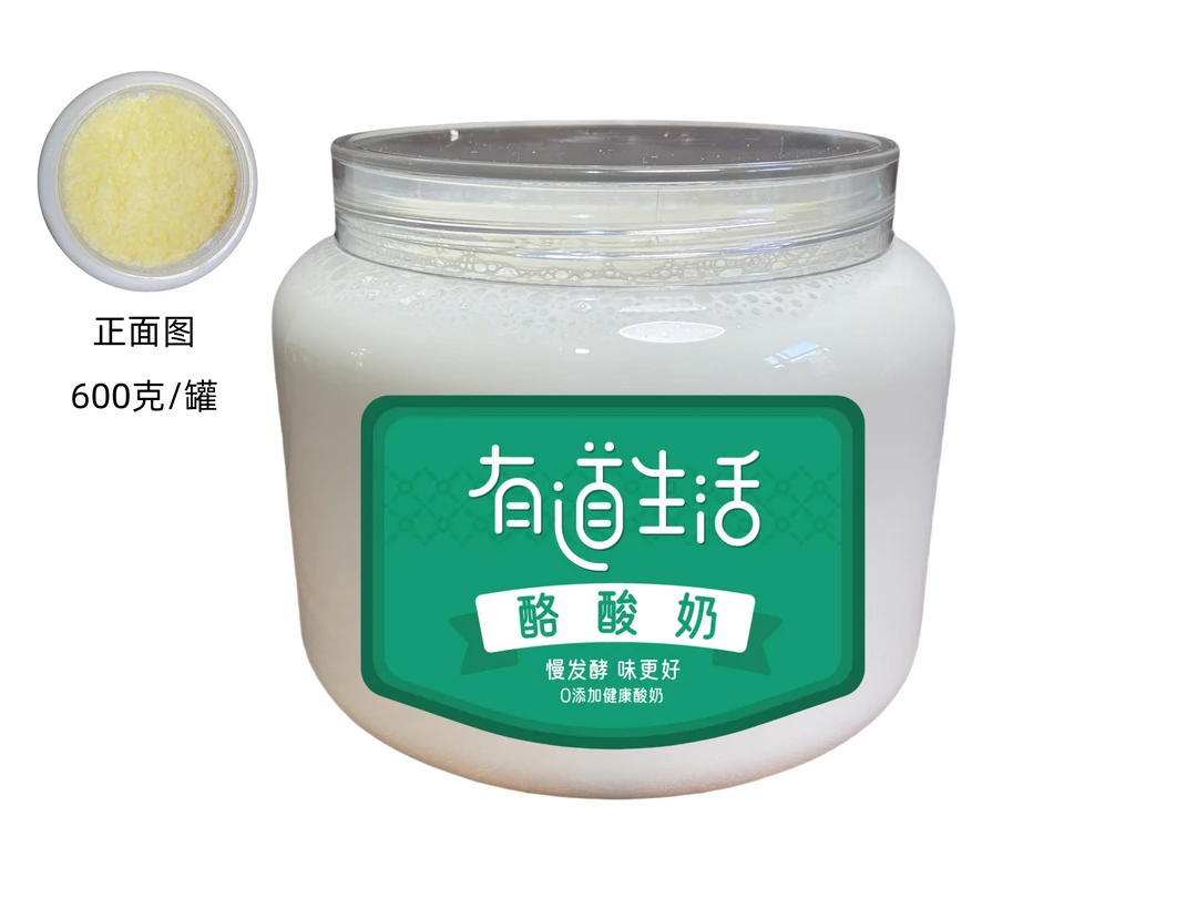【现做活菌酸奶+奶皮】600克/罐