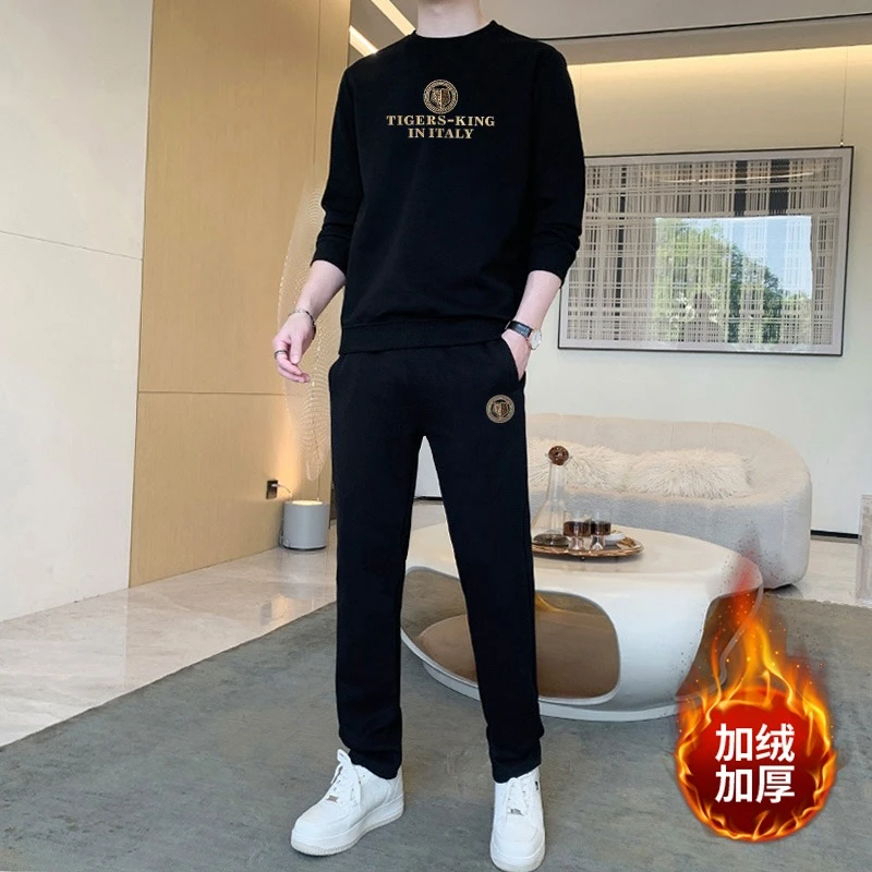 男士休闲套装2024秋季新款潮流时尚帅气长袖卫衣搭配男生运动秋装