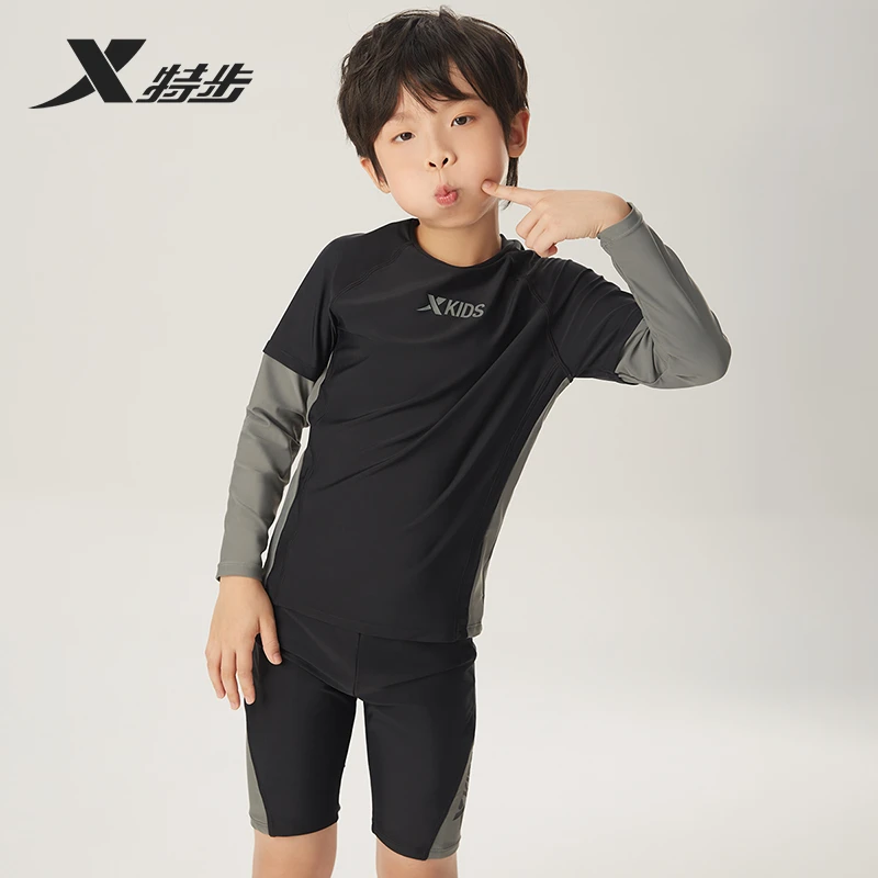 XTEP/特步儿童泳衣大童男童分体儿童泳衣速干青少年训练游泳套装
