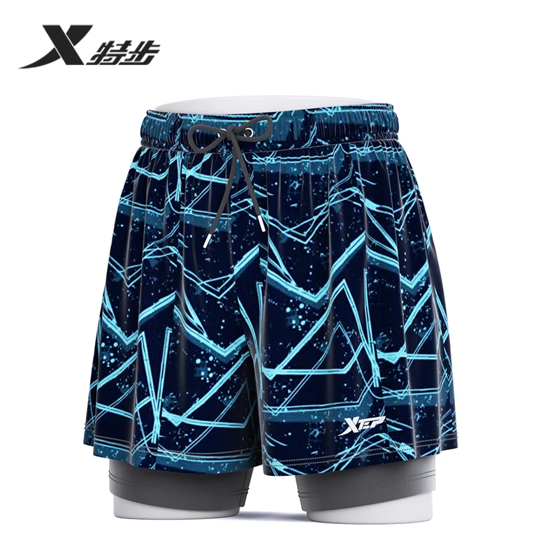 特步男士泳衣时尚男款户外大码宽松速干平角防尴尬休闲泳裤男款