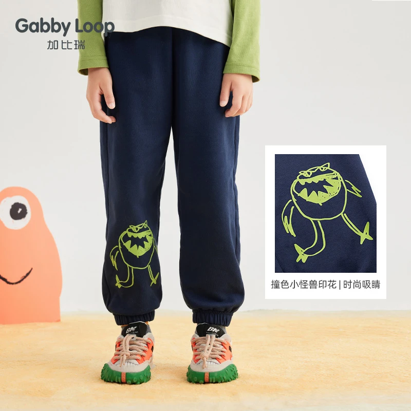 【110-160清货】加比瑞童装 男童春秋全棉运动针织印花舒适BKC33034