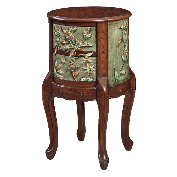 美式沙发边几客厅储物角几地中海彩绘小茶几电话桌2011