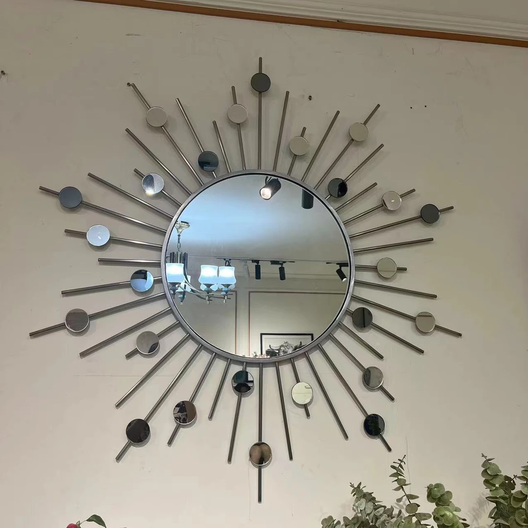 北欧家用简约创意装饰镜客厅餐厅格子摆件成套家具