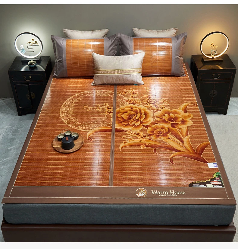 夏季新品凉席高端竹席双面席冰丝席学生草席1.5米1.8米床裸睡神器