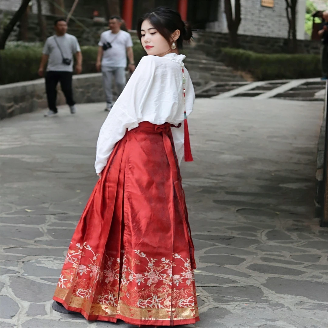 无品牌马面裙新款齐腰日常改良款汉元素中国风