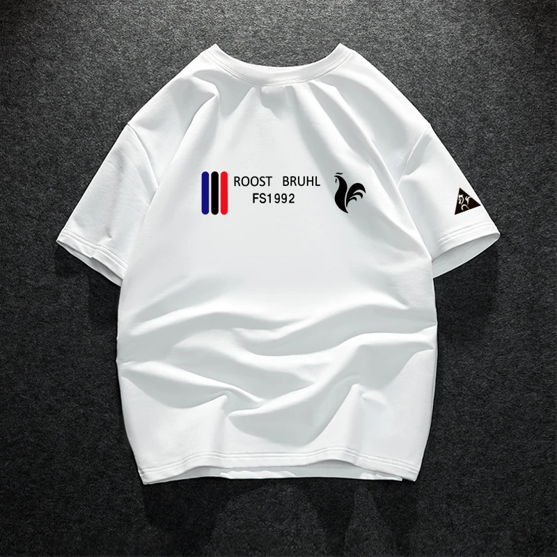 法莱尔公鸡短袖t恤男士夏季新款纯棉薄款宽松圆领运动休闲透气潮T