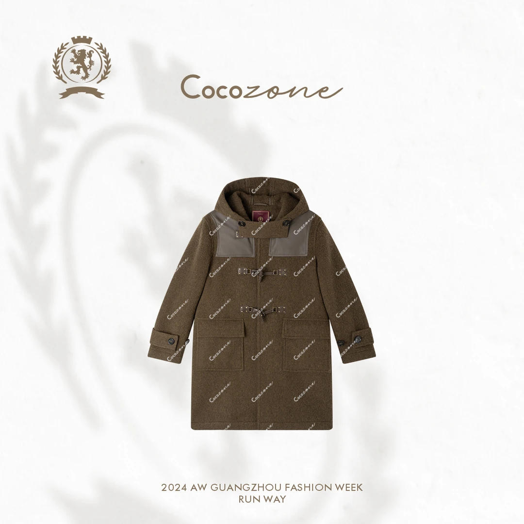 COCO ZONE刘一一 ”复古老钱“ 中长款呢子外套CC1C2296