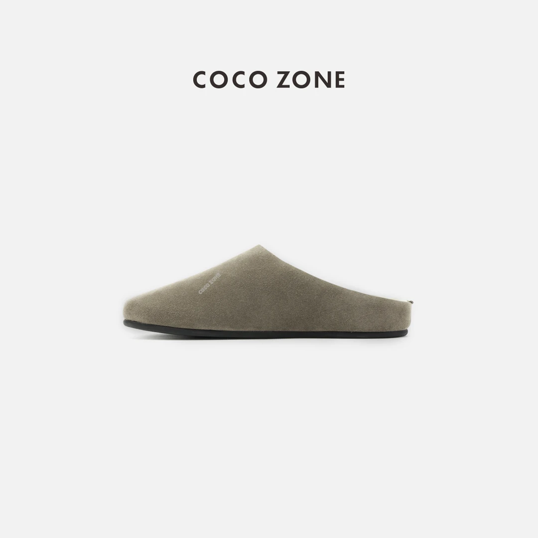 COCO ZONE 刘一一 简约一脚蹬包头半拖鞋休闲平底凉拖CC2C1666