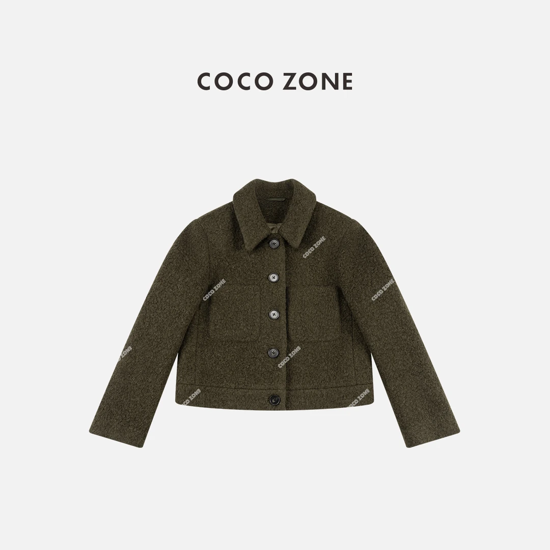 COCO ZONE 刘一一 法式复古polo领外套设计感小众上衣CC2C2212