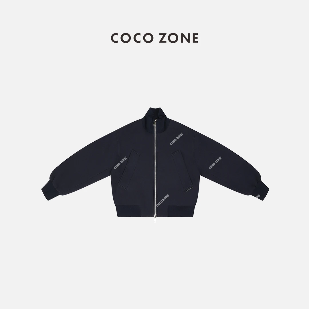 COCO ZONE 刘一一"夕蓝外套"松弛感立领廓形含里布外套 24C10168