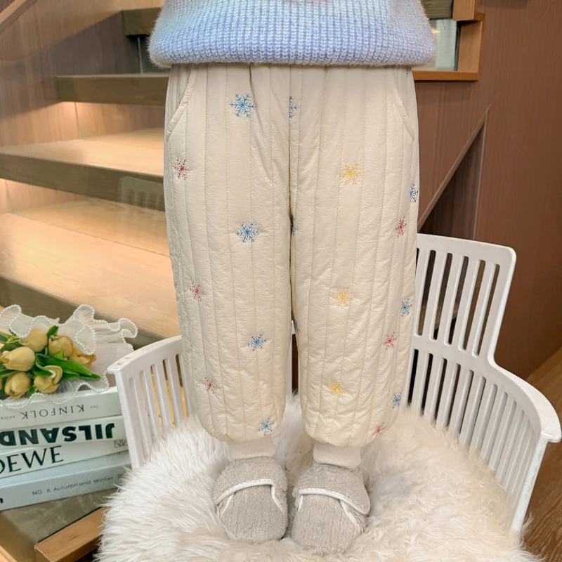 女童棉裤冬季儿童加绒加厚裤子2024新款洋气女宝一条过冬保暖长裤