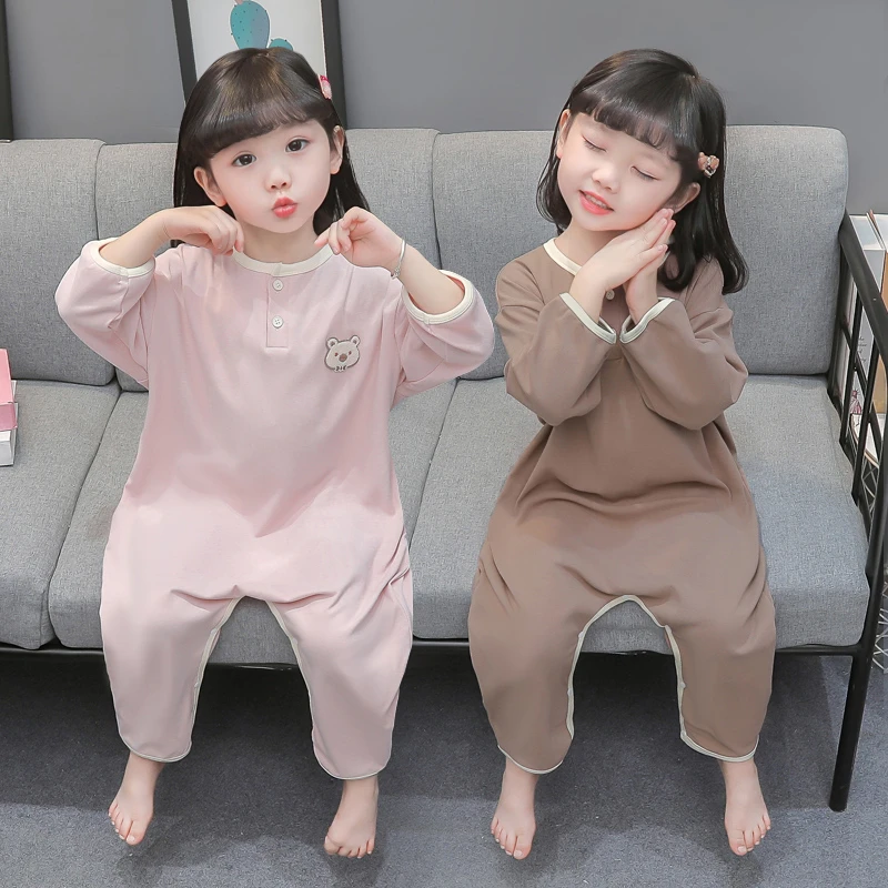 女童连体睡衣春秋季2025新款女孩婴儿宝宝防着凉睡袋秋款儿童爬服