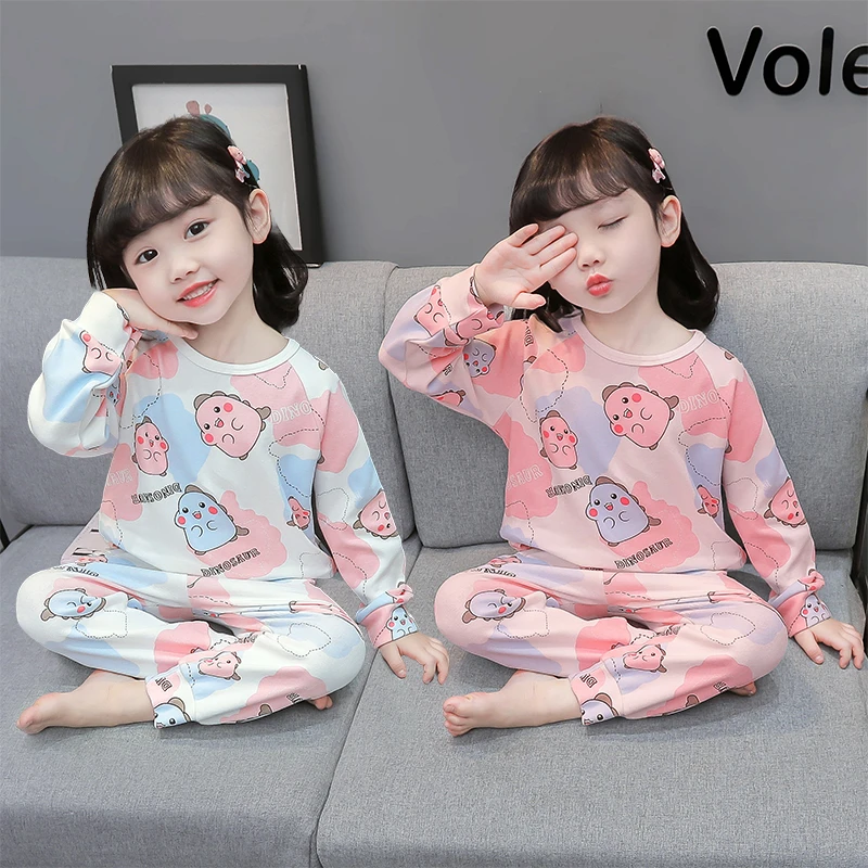 女童棉睡衣套装春秋2024新款儿童小童洋气可爱女宝宝女孩家居服