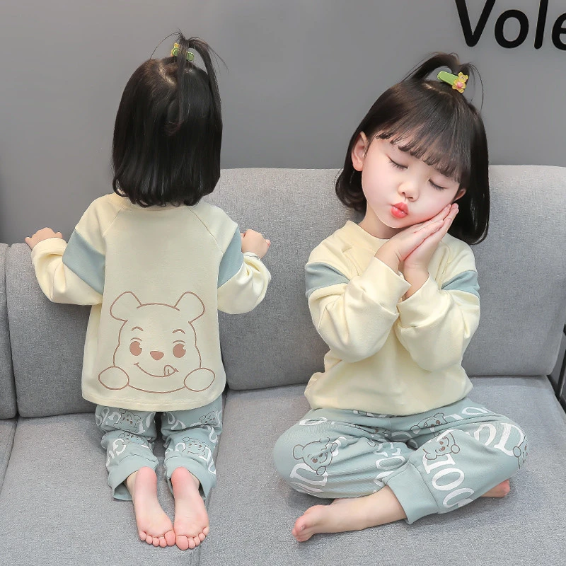 女童睡衣春秋儿童纯棉长袖可爱家居服小女孩秋季宝宝男童卡通套装