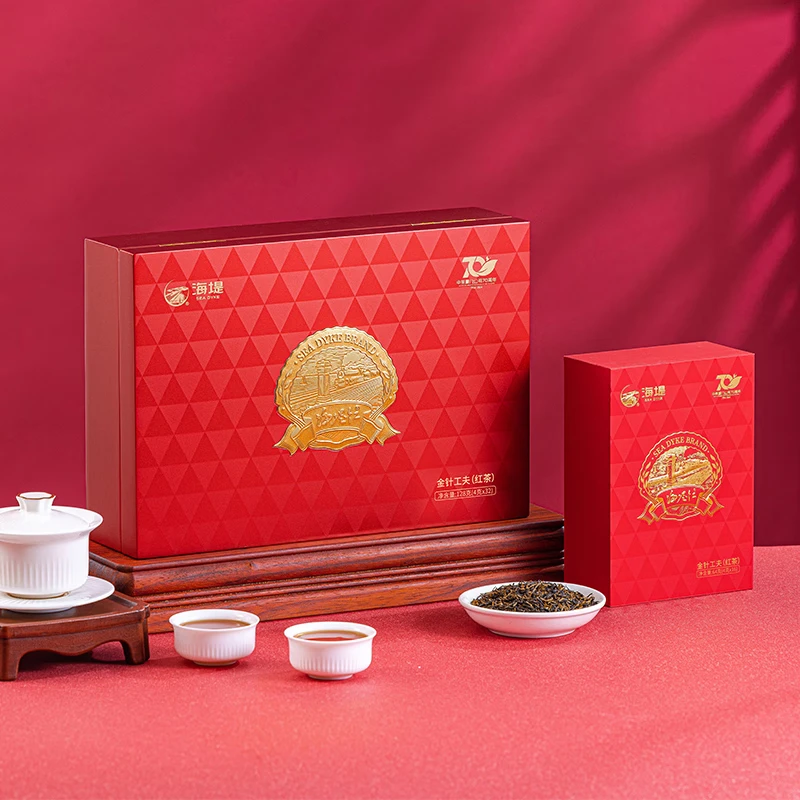 海堤茶叶厦门海堤红茶叶礼盒送礼高端礼品金针70周海堤红128g袋装
