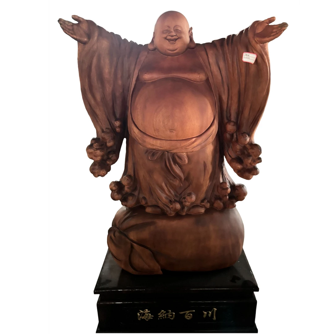 木雕工艺品摆件（弥勒佛）纯手工匠心技艺精细雕刻品