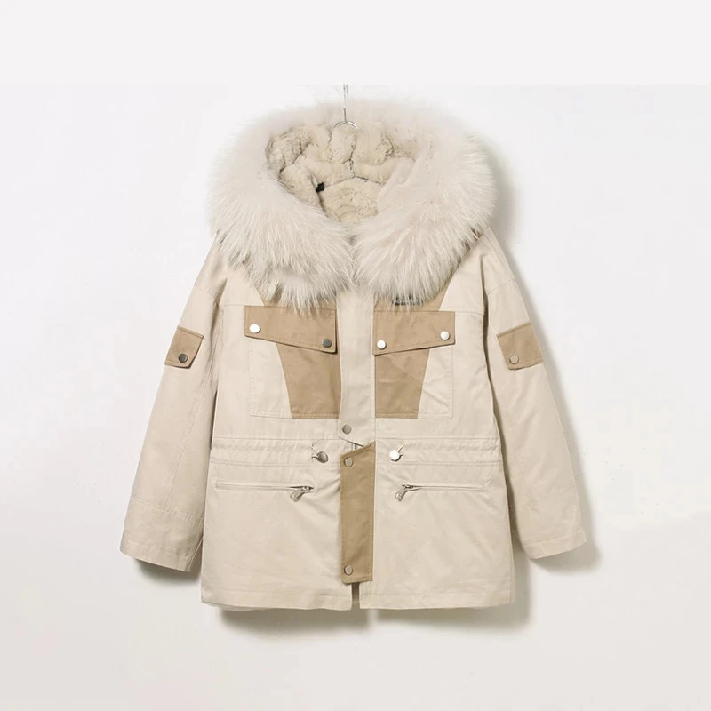 Z215时尚拼色派克外套