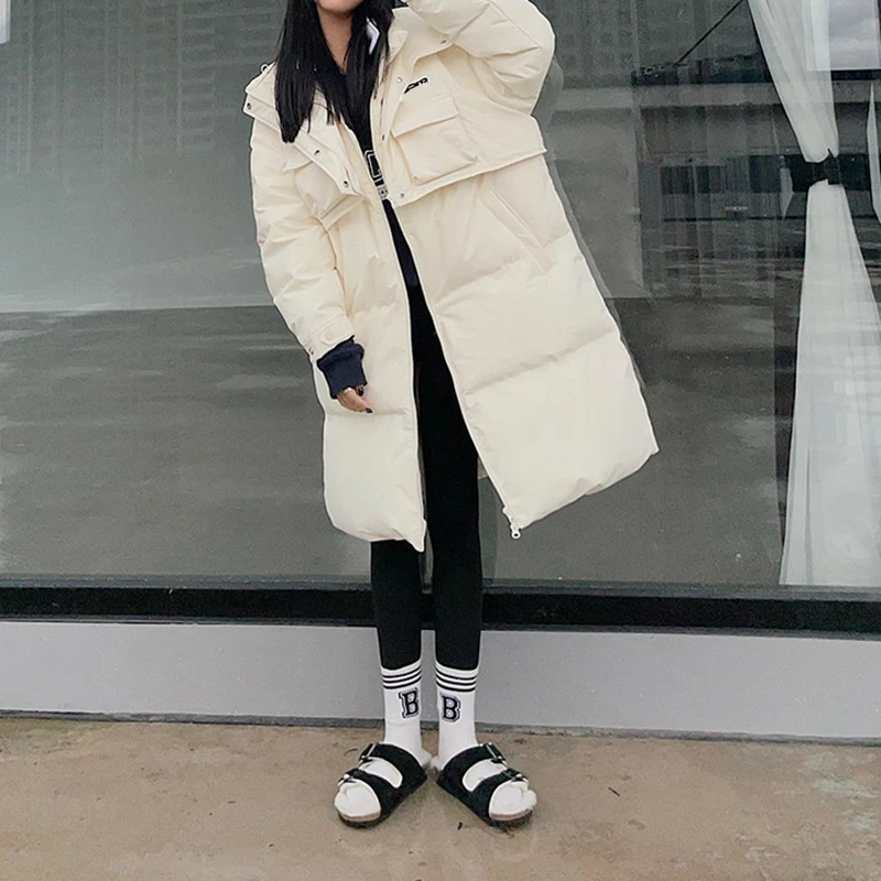 L428假两件长款羽绒服