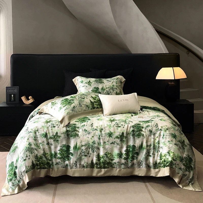 夏季-绿野仙踪 数码印花兰精天丝棉四件套设计师款凉感顺滑不起球