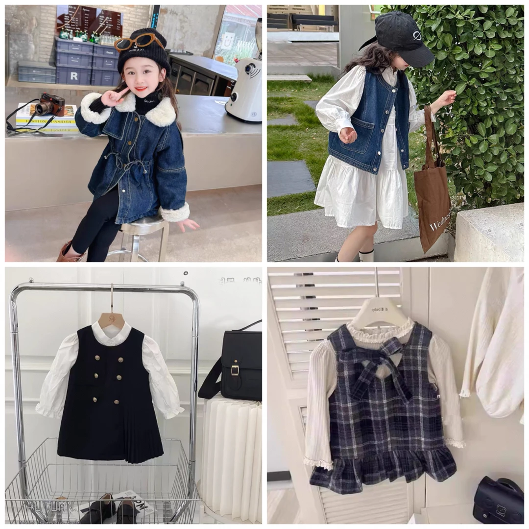 801-899摩天轮儿童百搭时尚套装洋气时髦韩版女孩女小童牛仔休闲