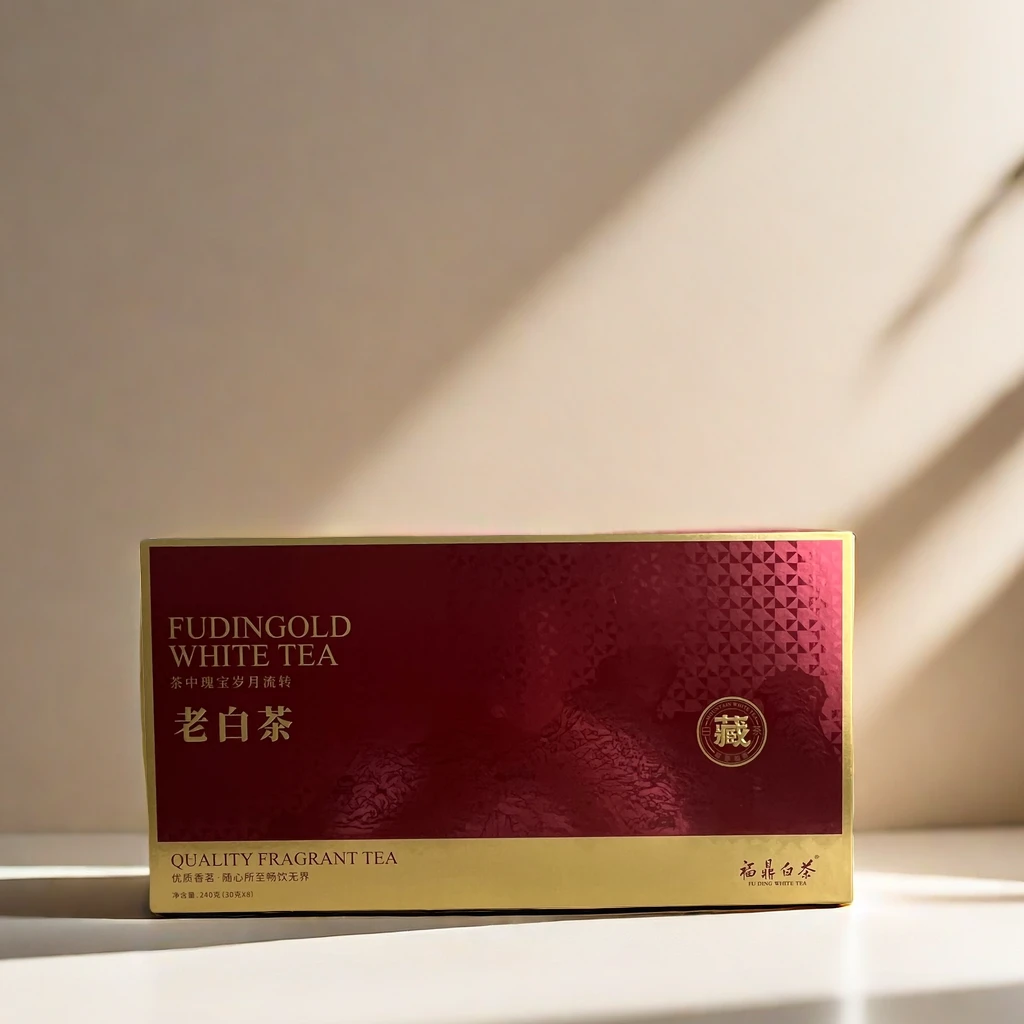 【外包装瑕疵】福鼎白茶2017年贡眉老白茶方片240g·红金老白茶礼盒