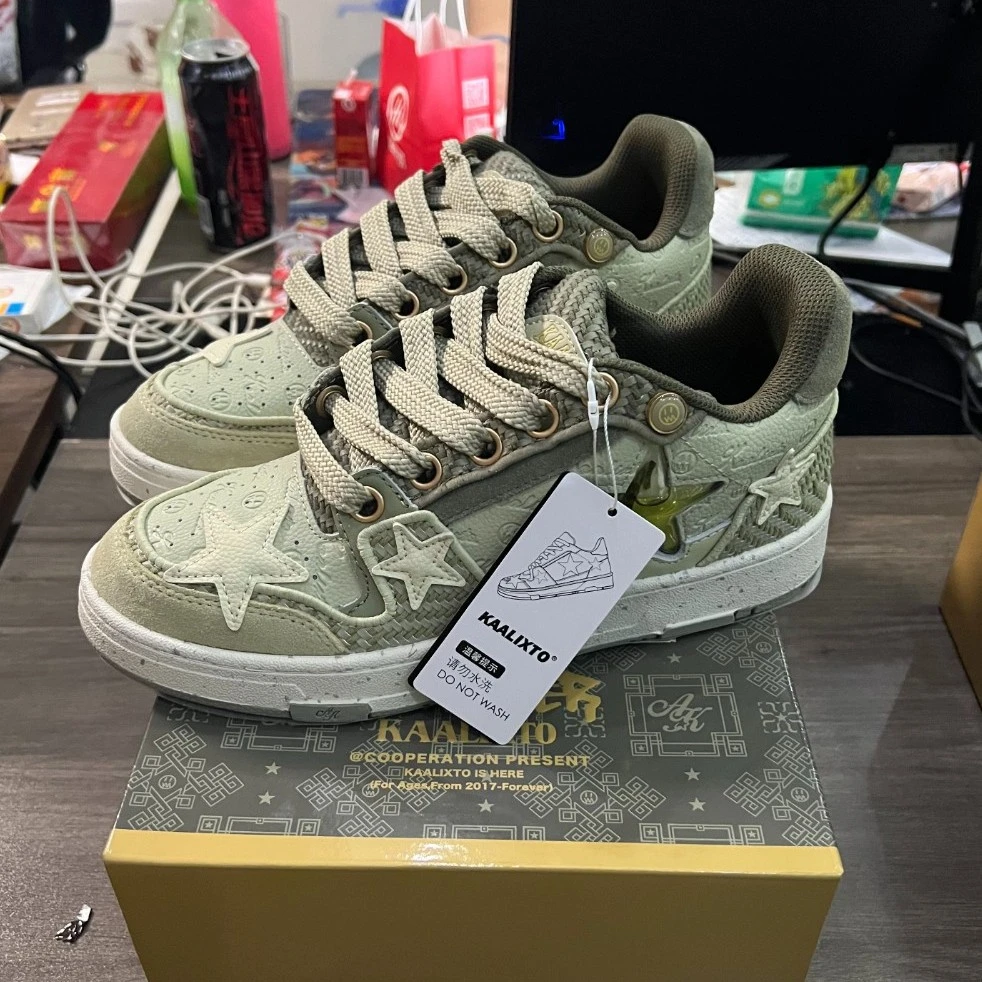 Kaa Beaster新品透气百搭联名西湖龙井板鞋星星鞋港风情侣鞋