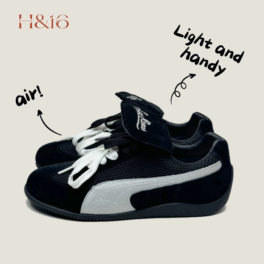 H&16H&16复古休闲运动德训鞋24新款系带低帮轻便机车赛车鞋潮