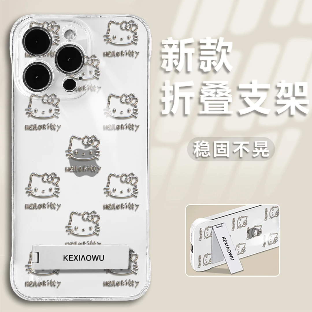 卡通满屏线条凯蒂猫无边框壳子适用苹果vivo华为oppo荣耀iphone15
