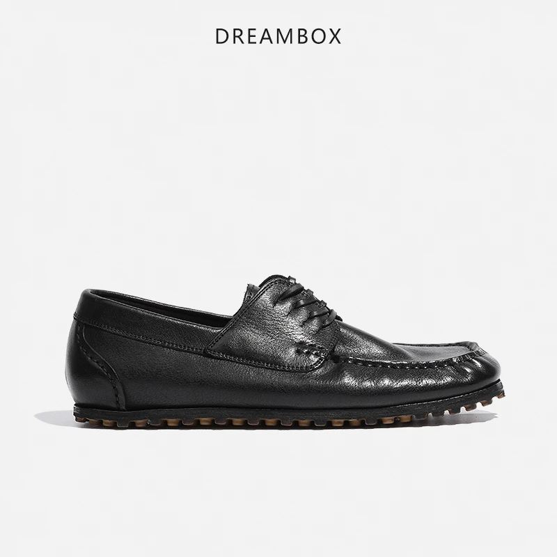 dreambox钧博vibram高端豆豆鞋真皮透气懒人一脚蹬乐福鞋软底软皮