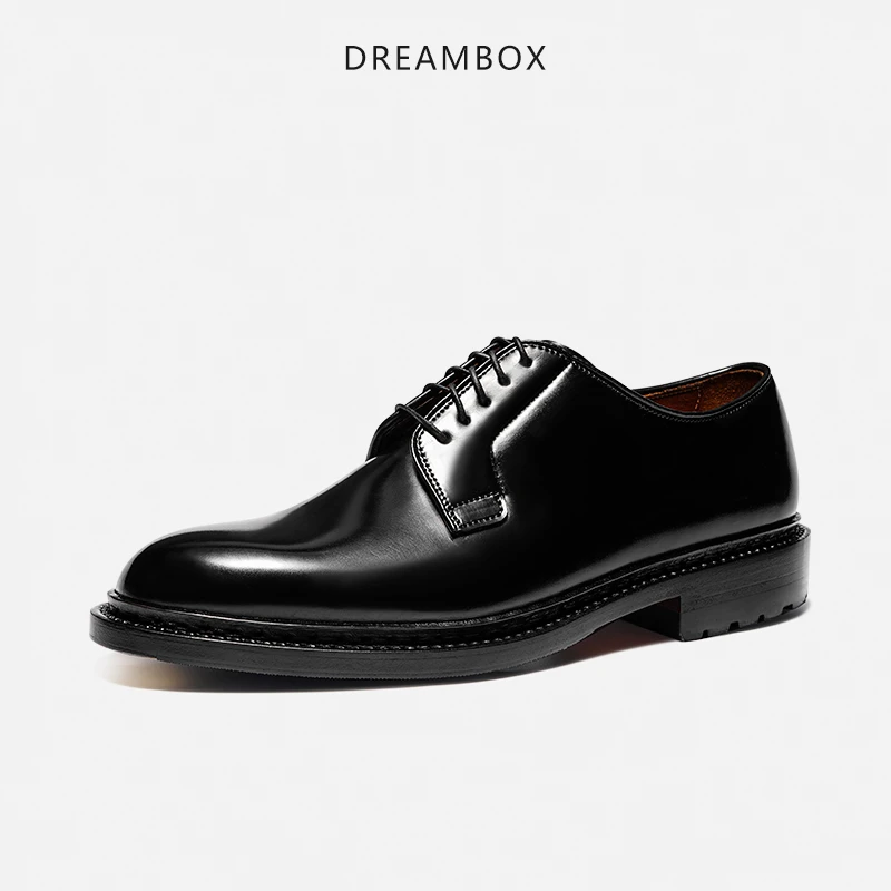 dreambox钧博vibram意大利马臀皮正装商务皮鞋男挪威缝牛皮底婚鞋